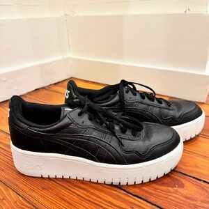 ASICS Women's Black and White Platform Sneakers